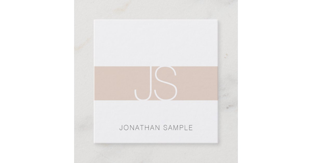 Monogrammed Modern Simple Professional Elegant Square Business Card ...