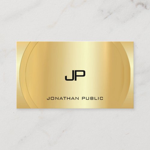 Monogrammed Modern Template Glamorous Faux Gold Business Card