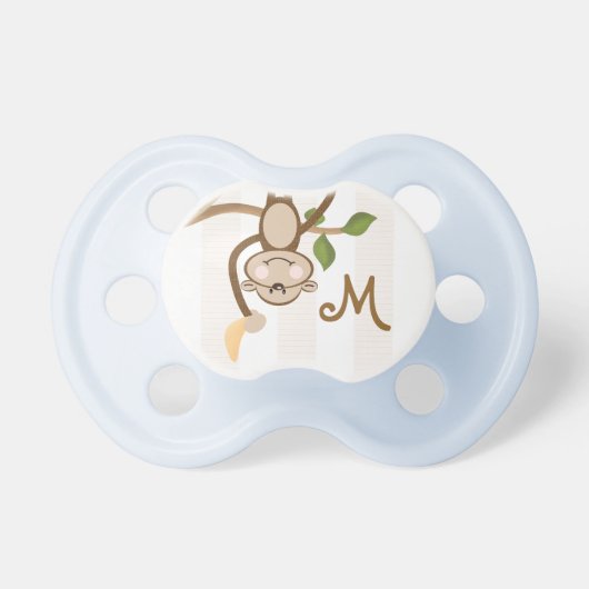 Monogrammed Monkey Pacifier (Front)