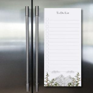 Monogrammed Mountain Forest To Do Check List Magnetic Notepad