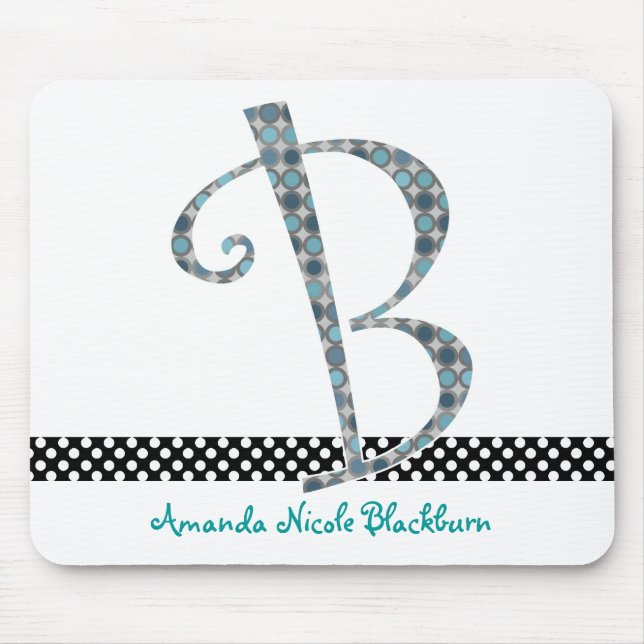 Monogrammed Mouse Pad - Letter B (Front)