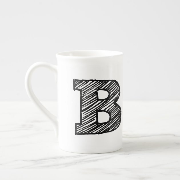 Monogrammed Mug: Letter "B" Tea Cup | Zazzle