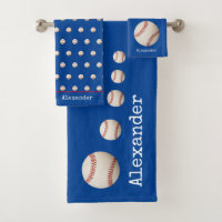 Monogrammed name baseball softball sports bath tow