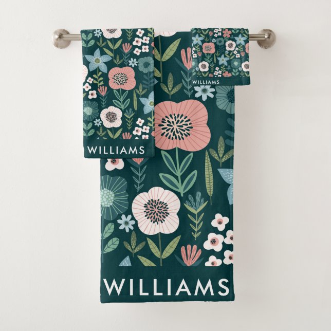 monogrammed,name, bath towel set (Insitu)