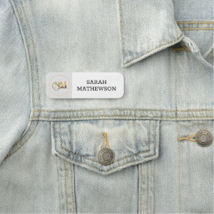 Monogrammed Name & Elegant Signature Name Tag