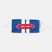 Monogrammed name face mask with racing stripes (Front, Folded)