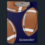 Monogrammed Name Football Navy Blue  Planner Clipboard<br><div class="desc">Monogrammed name,  Football Navy Blue Planner,  design by Sandy Closs 



American football,  sport,  team,  sports,  catcher,  stadium, </div>