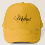 Monogrammed Name For Women For Men Unisex Trucker Hat<br><div class="desc">Monogrammed Name For Women For Men Template Unisex Elegant Trendy Yellow Trucker Hat.</div>