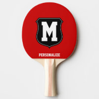 Monogrammed name ping pong paddle for table tennis