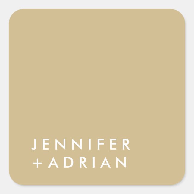 monogrammed,name, square sticker (Front)