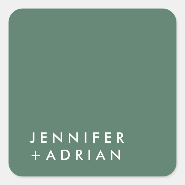 monogrammed,name, square sticker (Front)