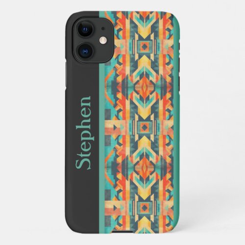 Monogrammed Native American Aztec iPhone 11 Case