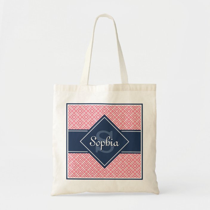 pink and navy bag