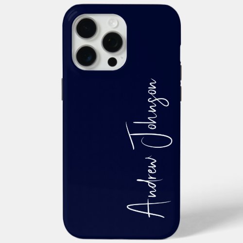 Monogrammed Navy Blue  iPhone 15 Pro Max Case