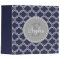 Monogrammed Navy Blue Lattice Pattern