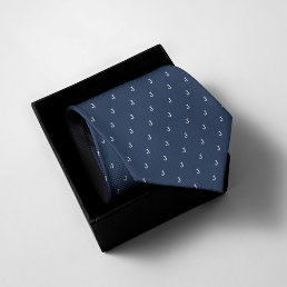 Monogrammed Navy Blue Neck Tie