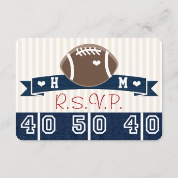 Monogrammed Navy Rsvp Football Wedding Rsvp by OccasionInvitations at Zazzle