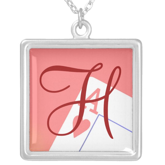 Monogrammed necklace bridesmaid gifts wedding (Front)