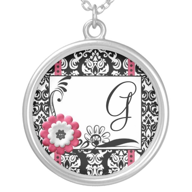 Monogrammed necklace bridesmaid gifts wedding (Front)