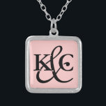 Monogrammed necklace with initial letters<br><div class="desc">Monogrammed necklace with initial letters. Cute gift idea for girlfriend,  wedding engagement,  valentine,  birthday,  valentines day etc. Typography design.</div>