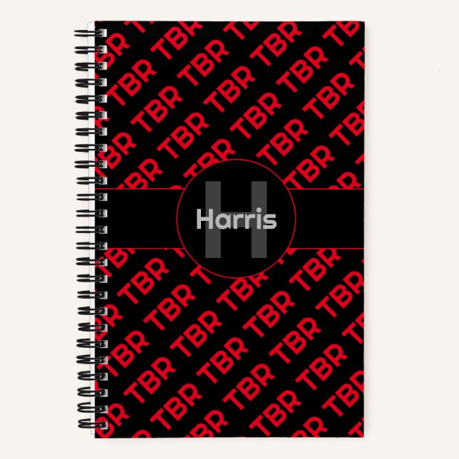 Monogrammed Never Ending TBR Custom Notebook (Front)