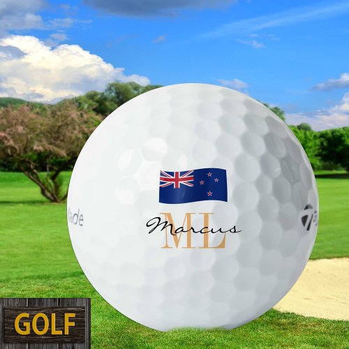 Monogrammed New Zealand Flag  NZ Golf Balls