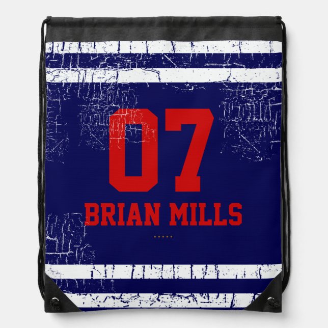 Monogrammed number 7 sporting goods drawstring bag (Front)