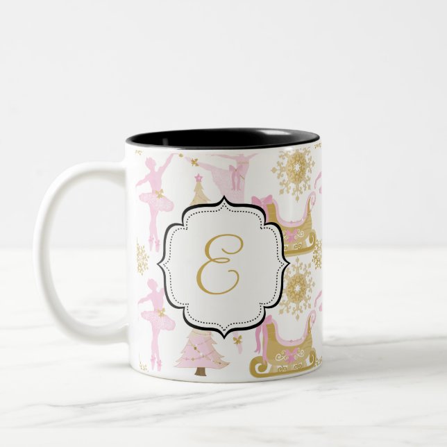 Monogrammed Nutcracker Suite Ballet Tea Coffee Mug (Left)
