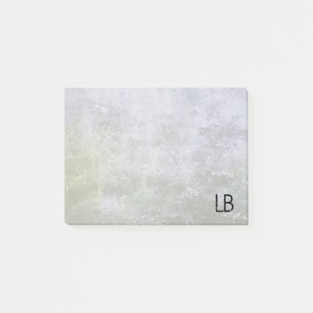 Monogrammed Old Stone Grunge Texture Post-it Notes (Front)