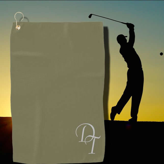 Monogrammed -  Olive color Golf Towel (Creator Uploaded)