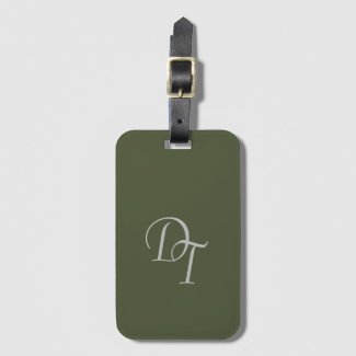 Monogrammed -  Olive  Luggage Tag
