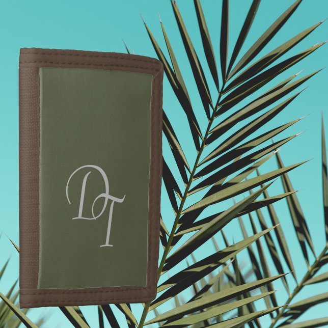 Monogrammed -  Olive   Trifold Wallet (Creator Uploaded)