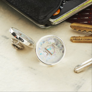 Monogrammed Opal Image Cufflinks Lapel Pin