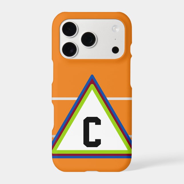 Monogrammed Orange Green Blue Geometric Case-Mate iPhone Case (Back)
