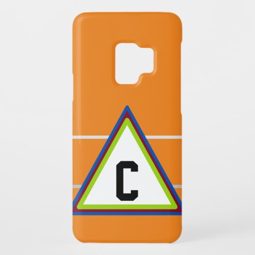 Monogrammed Orange Green Blue Geometric Case_Mate Samsung Galaxy S9 Case