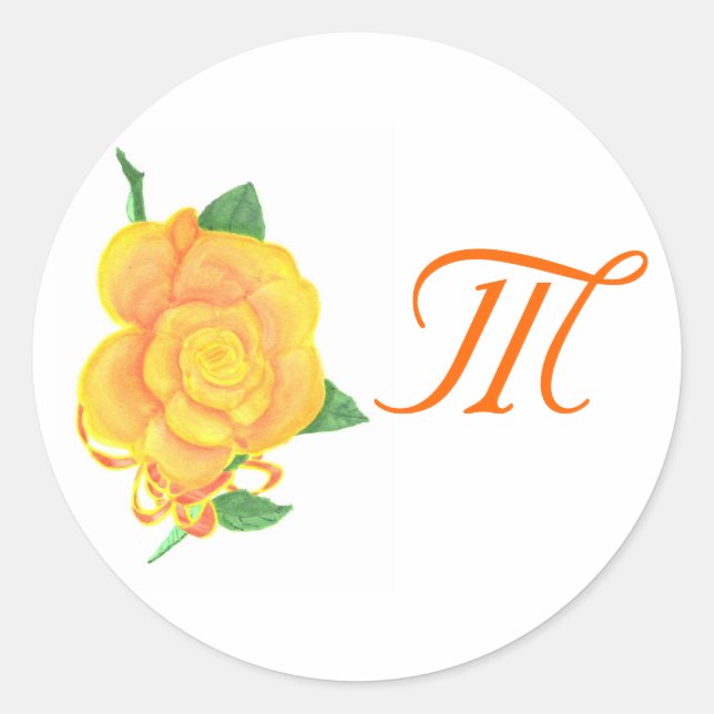 Monogrammed Orange Rose Wedding Seals (Front)