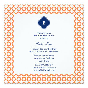 Royal Blue And Orange Wedding Invitations | Zazzle