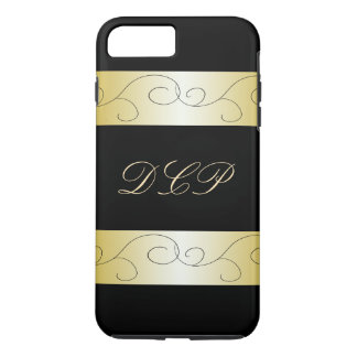 Monogrammed Ornate Black Gold Trendy CricketDiane iPhone 8 Plus/7 Plus Case