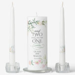 Monogrammed Pale Blush Spring Flowers Unity Candle Set Monogrammed Pale Blush Spring Flowers Unity Candle Set