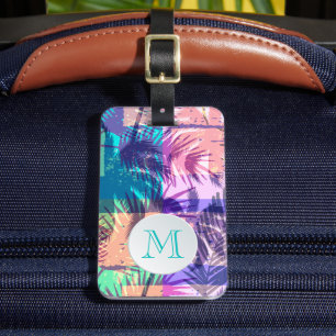 Monogrammed Palm Tree Luggage Tag