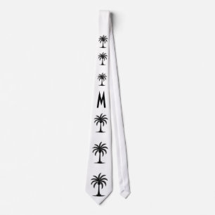 Monogrammed Palm Tree Silhouette Neck Tie