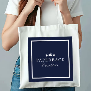Monogrammed Paperback Princess Book Lovers Tote Bag