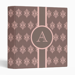 Monogrammed Pastel Pink Binder