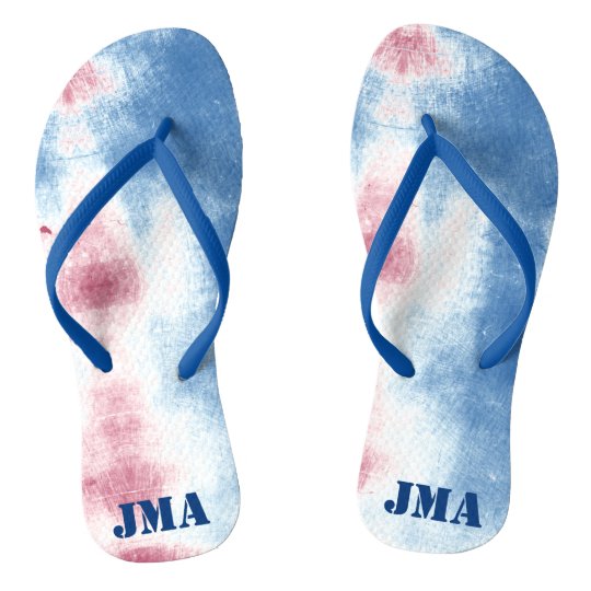 red white blue flip flops