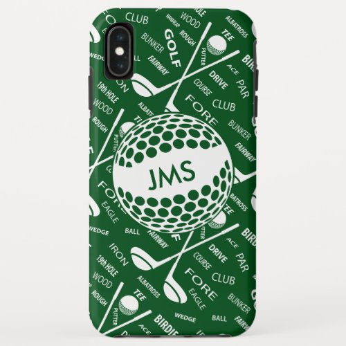 Monogrammed Pattern for the Golfer iPhone XS Max Case