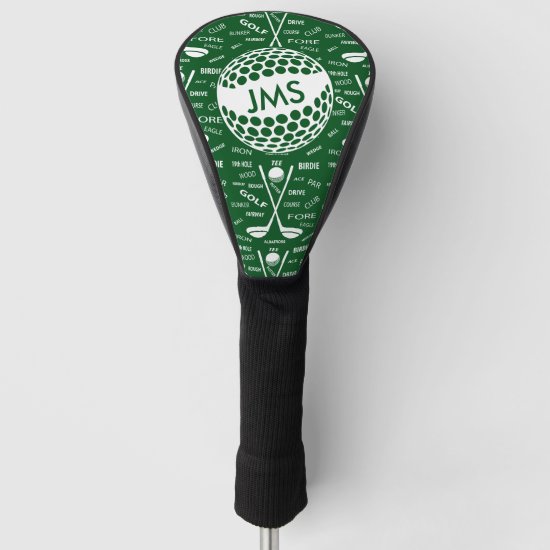 Monogrammed Pattern for the Golfer Golf Head Cover