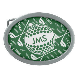 Monogrammed Pattern for the Golfer Oval Belt Buckle