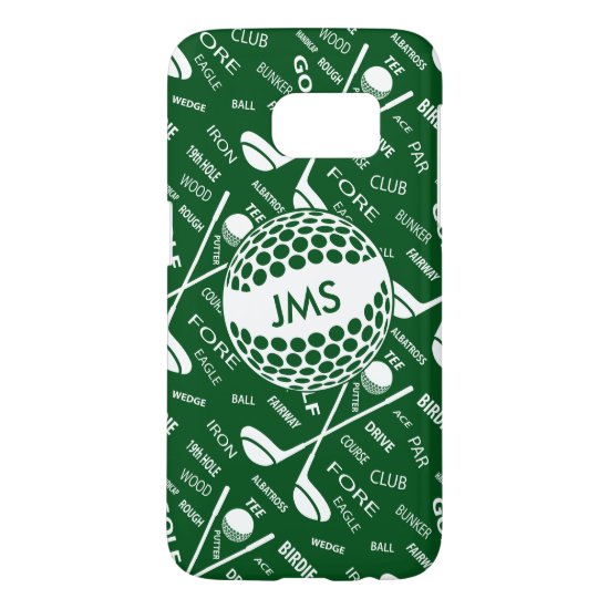 Monogrammed Pattern for the Golfer Samsung Galaxy S7 Case