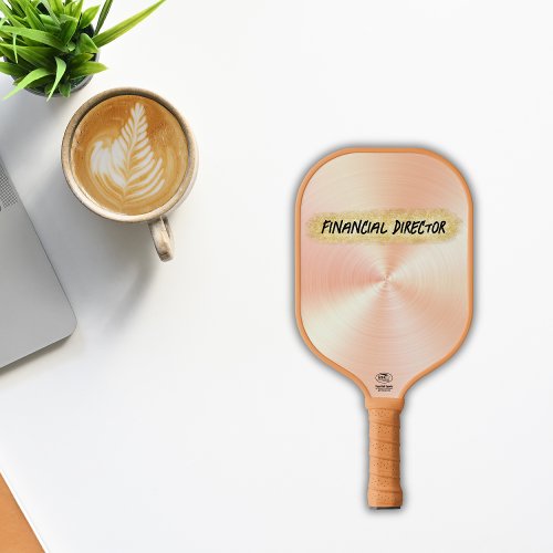 Monogrammed Peach and Gold Business  Pickleball Paddle