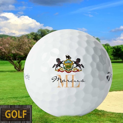 Monogrammed Pennsylvania Flag  Pennsylvania USA Golf Balls